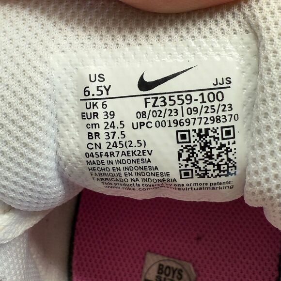 Nike Air Max 1 (GS) Shoes Big Kid’s SZ 6.5Y White/Playful Pink Foam - Picture 10 of 10